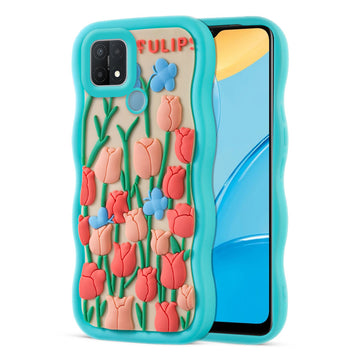 3D Silicone Soft Wave Edges Mobile Back Case For Oppo A15