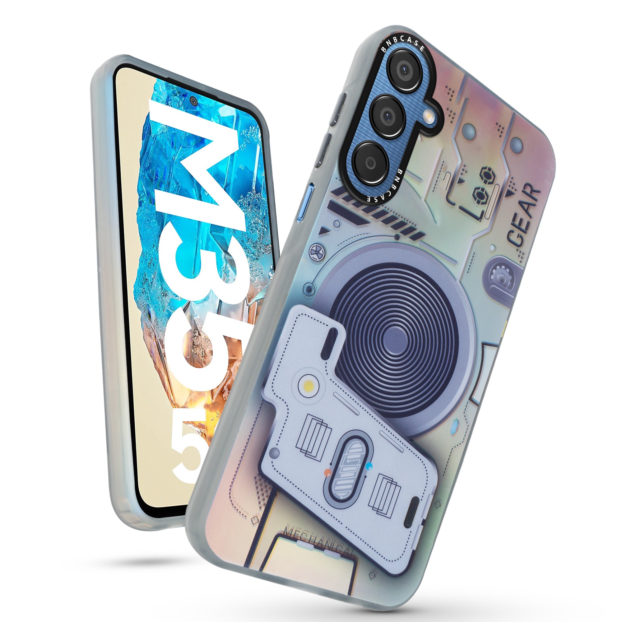 Colorful Reflective Circuit Prints Hard Back Protector Case For Samsung M35 5G