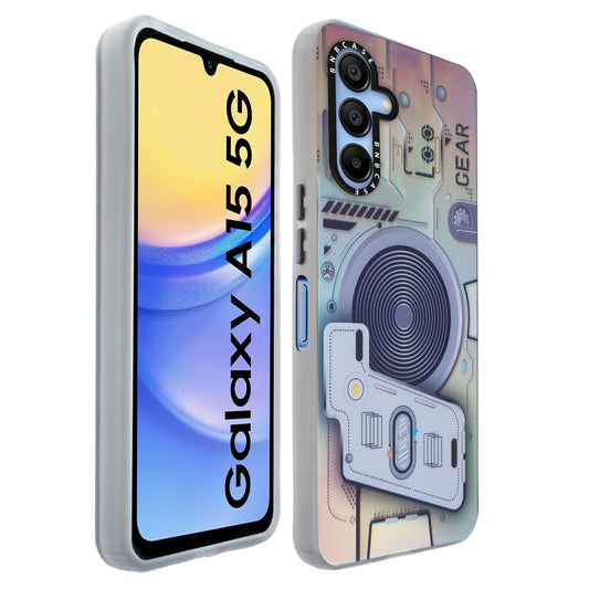 Colorful Reflective Circuit Prints Hard Back Protector Case For Samsung A15 5G