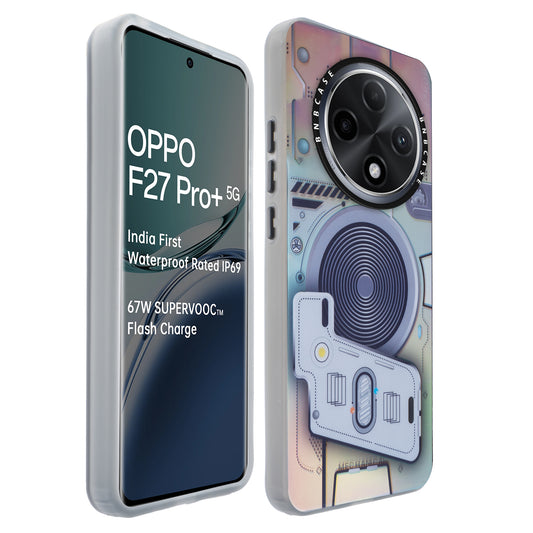 Colorful Reflective Circuit Prints Hard Back Protector Case For Oppo F27 Pro Plus 5G