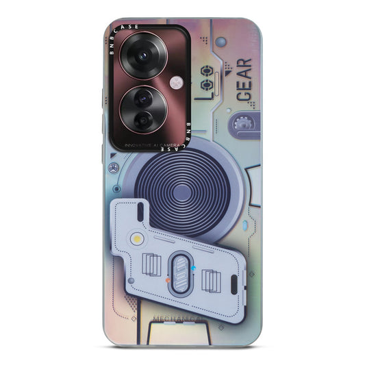 Colorful Reflective Circuit Prints Hard Back Protector Case For Oppo F25 Pro 5G