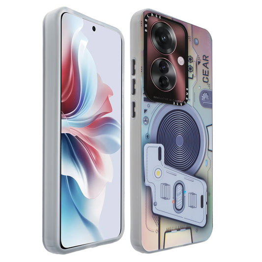 Colorful Reflective Circuit Prints Hard Back Protector Case For Oppo F25 Pro 5G