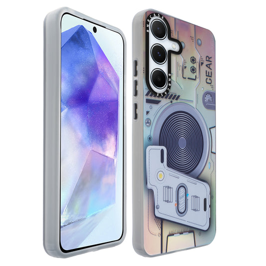 Colorful Reflective Circuit Prints Hard Back Protector Case For Samsung A55 5G