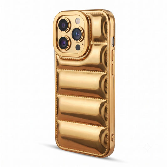 Soft Silicone 3D Puffer Pattern Back Cover for Apple iPhone 14 Pro, Shiny Shockproof Protective Case