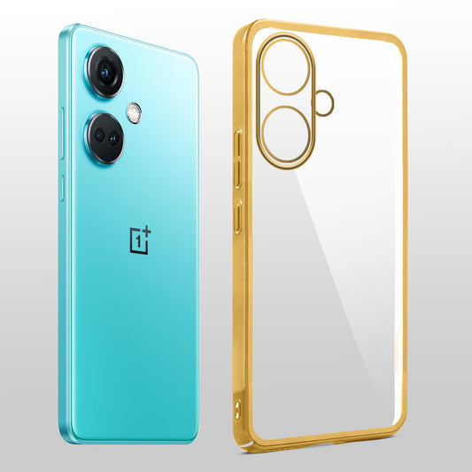 Crystal Clear Transparent Premium Shiny colorful Edges Hard Back Case For OnePlus Nord CE 3 5G