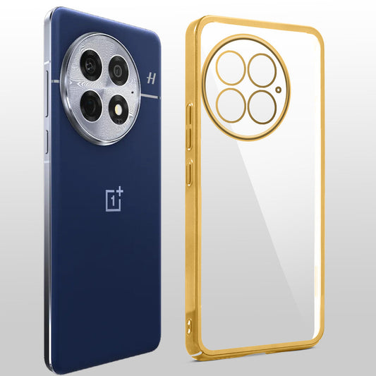 Crystal Clear Transparent Premium Shiny colorful Edges Hard Back Case For OnePlus 13 5G