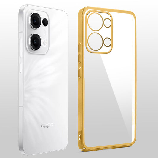 Crystal Clear Premium Shiny colorful Edges Hard Back Case For Oppo Reno 13 5G