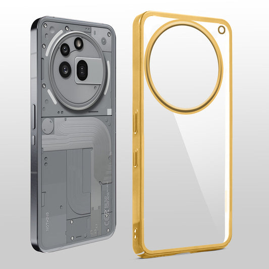 Crystal Clear Transparent Premium Shiny colorful Edges Hard Back Case For Nothing Phone 3A Pro 5G