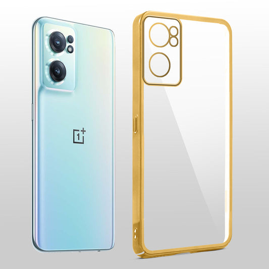Crystal Clear Transparent Premium Shiny colorful Edges Hard Back Case For OnePlus Nord CE 2 5G