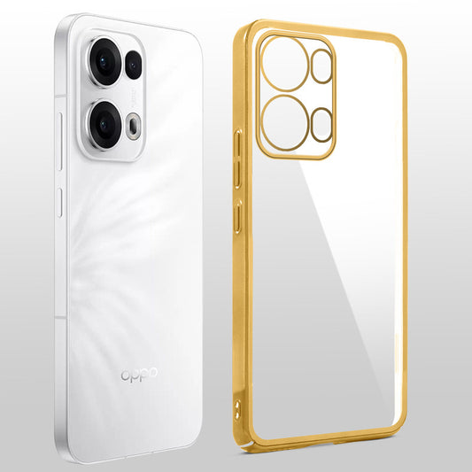 Crystal Clear Premium Shiny colorful Edges Hard Back Case For Oppo Reno 13 Pro 5G