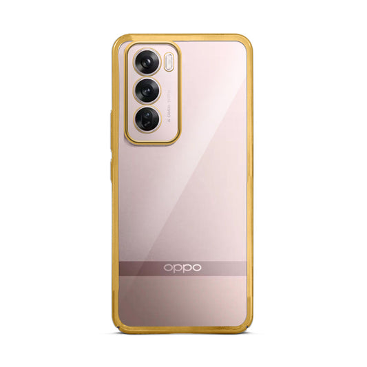 Crystal Clear Premium Shiny colorful Edges Hard Back Case For Oppo Reno 12 Pro 5G