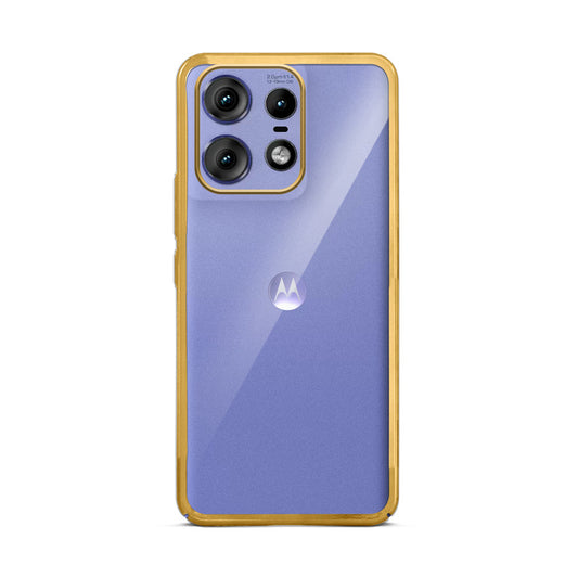 Crystal Clear Premium Shiny colorful Edges Hard Back Case For Motorola Moto Edge 50 Pro 5G