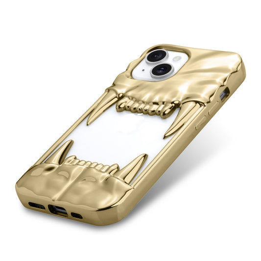 3D Tiger Fang Back Case for Apple iPhone 15, A Wild and Fearless Vibe
