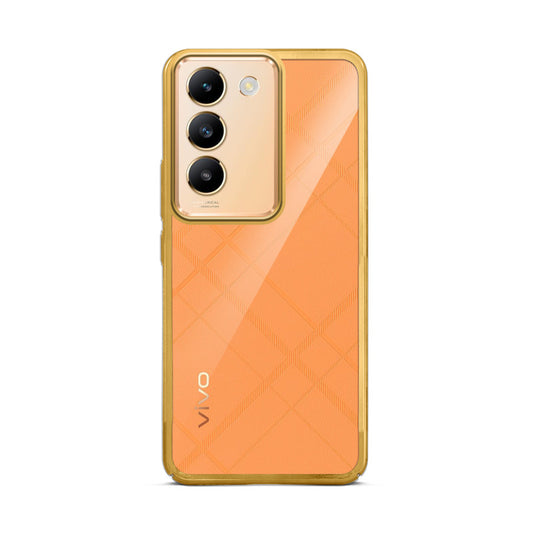 Crystal Clear Premium Shiny colorful Edges Hard Back Case For  Vivo Y200E 5G