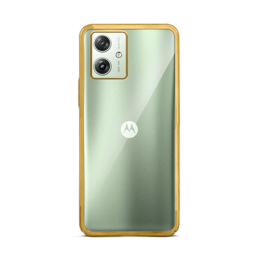 Crystal Clear Premium Shiny colorful Edges Hard Back Case For Motorola Moto G64 5G
