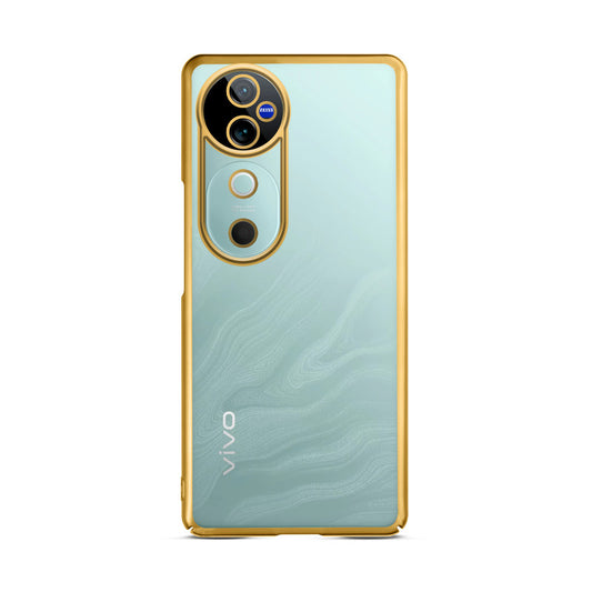Crystal Clear Premium Shiny colorful Edges Hard Back Case For Vivo V40 5G