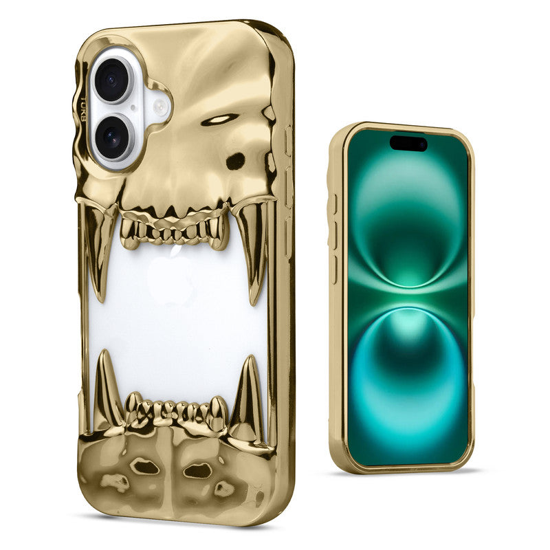 3D Tiger Fang Back Case for Apple iPhone 16 Plus, A Wild and Fearless Vibe