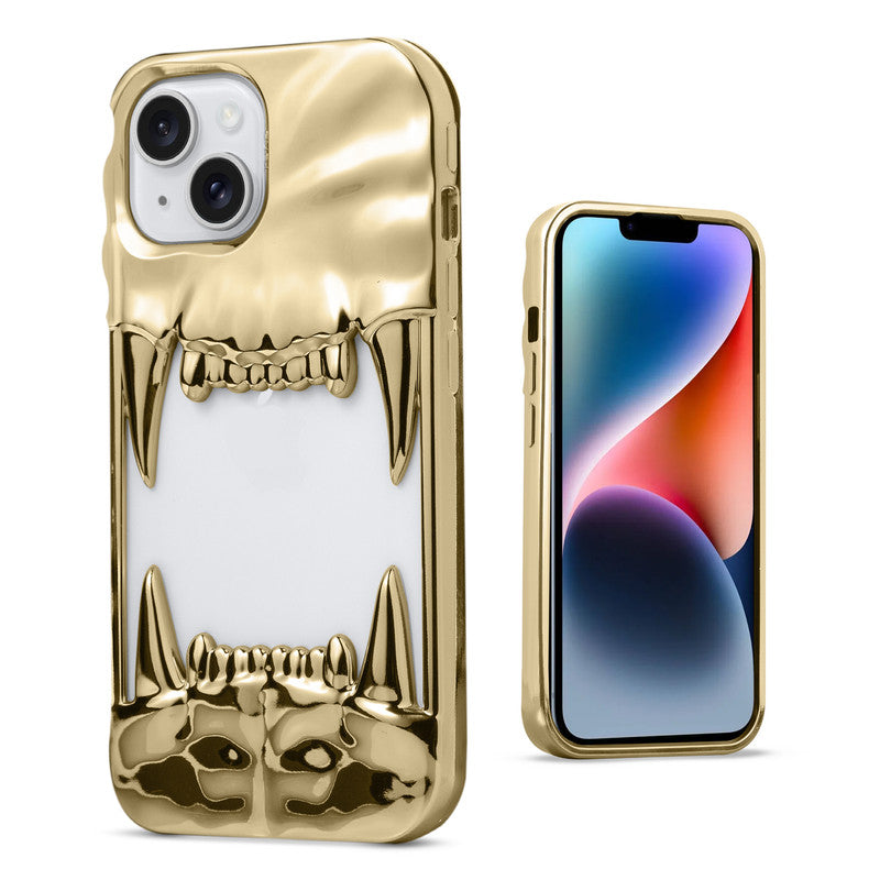3D Tiger Fang Back Case for Apple iPhone 14, A Wild and Fearless Vibe