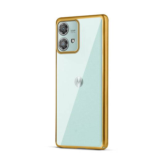 Crystal Clear Premium Shiny Edges Hard Back Case For Motorola Moto Edge 40 Neo 5G