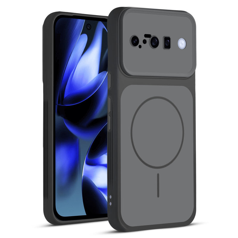 Full protective dual tone Black silicone case for Google Pixel 10 5G showing front and back design coverage