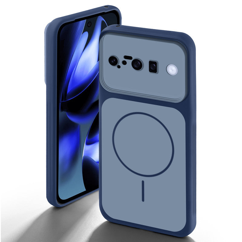 Dual tone silicone Blue back cover for Google Pixel 10 5G showing camera protection and design
