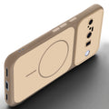 Slim silicone Brown phone case for Google Pixel 10 5G side angle view showing grip texture and precise cutouts