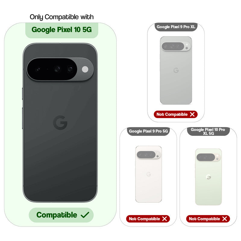 Compatibility comparison image showing Google Pixel 10 5G supported, while other models are not compatible.