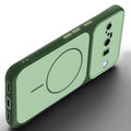 Slim silicone Green phone case for Google Pixel 10 5G side angle view showing grip texture and precise cutouts