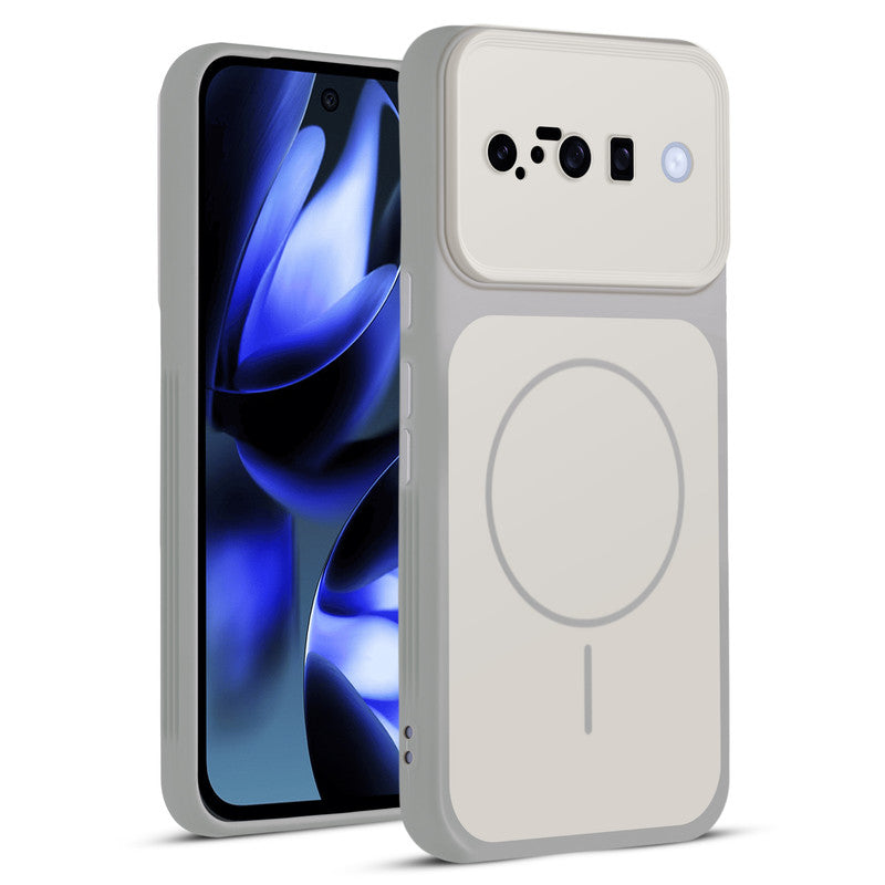 Full protective dual tone White silicone case for Google Pixel 10 5G showing front and back design coverage