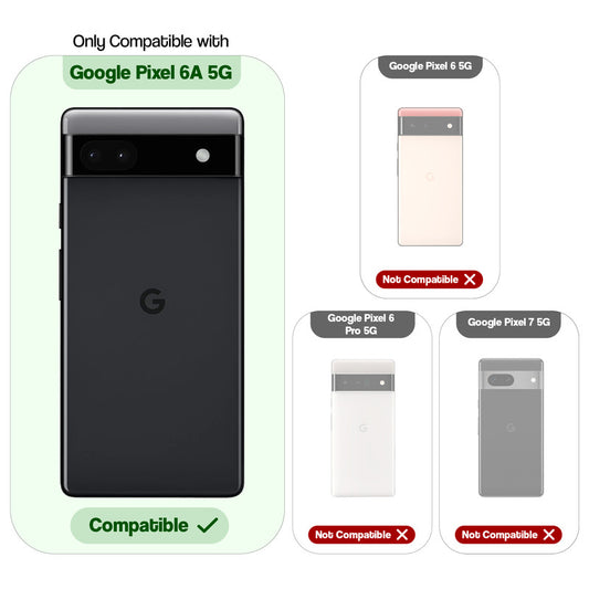 Shockproof Hybrid Transparent Phone Case For Google Pixel 6A with Hard Back and Soft Bumper for Maximum Protection