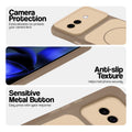 Brown Phone case for Google Pixel 9A 5G highlighting raised camera protection, anti-slip texture, and responsive side buttons