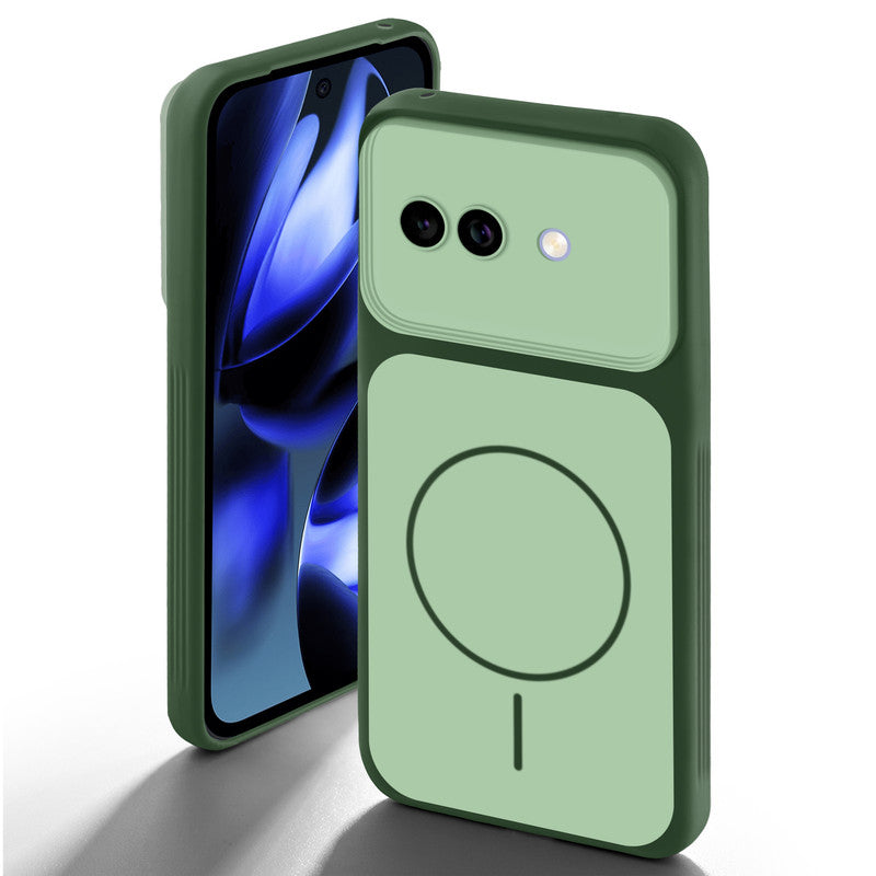 Dual tone silicone Green back cover for Google Pixel 9A 5G showing camera protection and design