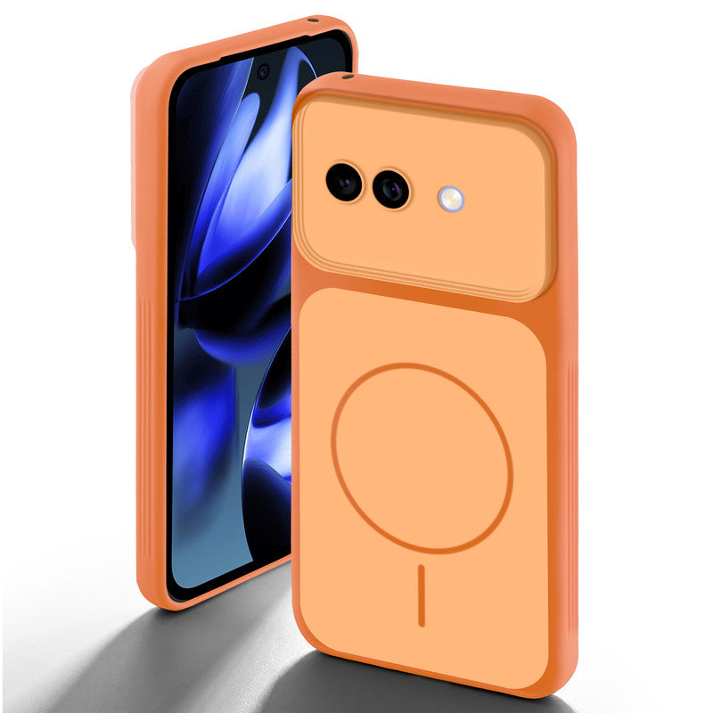 Dual tone silicone Orange back cover for Google Pixel 9A 5G showing camera protection and design