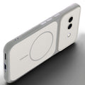 Slim silicone White phone case for Google Pixel 9A 5G side angle view showing grip texture and precise cutouts