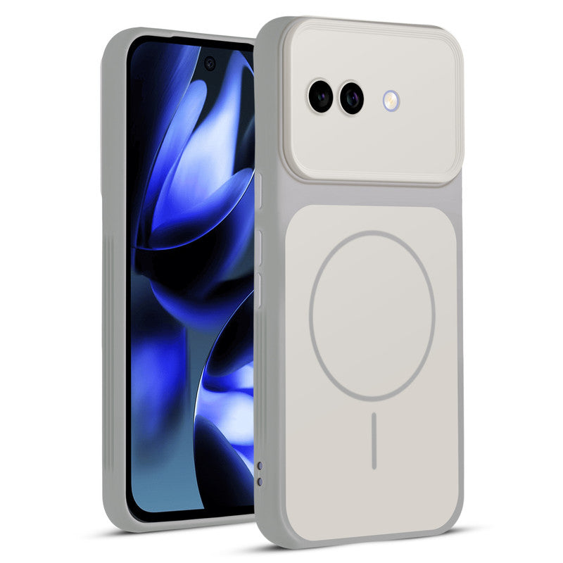 Full protective dual tone White silicone case for Google Pixel 9A 5G showing front and back design coverage