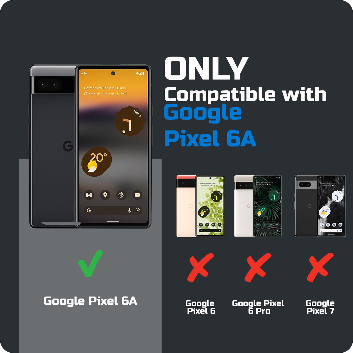 Premium Acrylic Transparent Back Cover for Google Pixel 6A