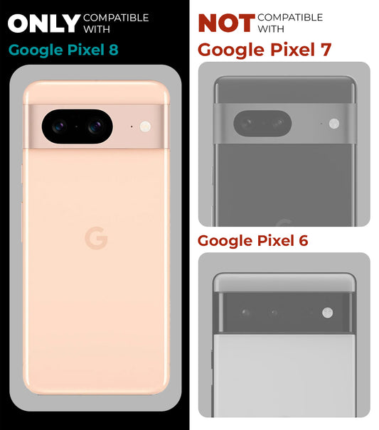 Textured Metal Ring Camera With Magsafe Compatible Smoky Back Case For Google Pixel 8