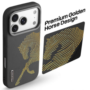 Premium Horse Textured MagSafe Case for Apple iPhone 17 Pro with Metallic Camera Protection & Microfiber Lining