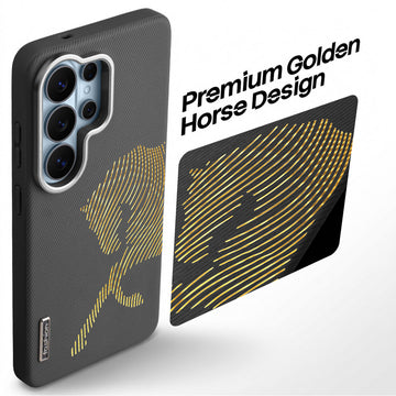 Premium Horse Textured MagSafe Case for Samsung S25 Ultra 5G with Metallic Camera Protection & Microfiber Lining