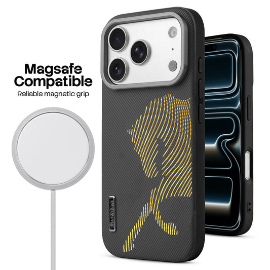 Premium Horse Textured MagSafe Case for Apple iPhone 17 Pro with Metallic Camera Protection & Microfiber Lining