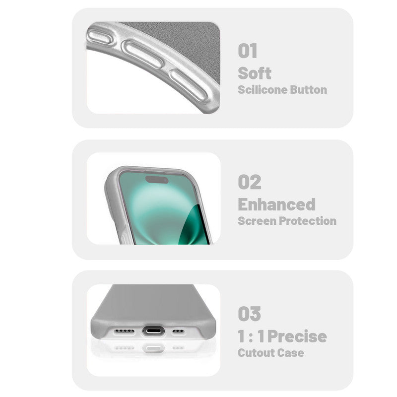 Smooth Touch Soft Silicone Back Case for Apple iPhone 16 Plus with Camera Protection for a Sleek and Stylish Look