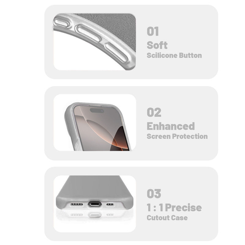 Smooth Touch Soft Silicone Back Case for Apple iPhone 16 Pro with Camera Protection for a Sleek and Stylish Look