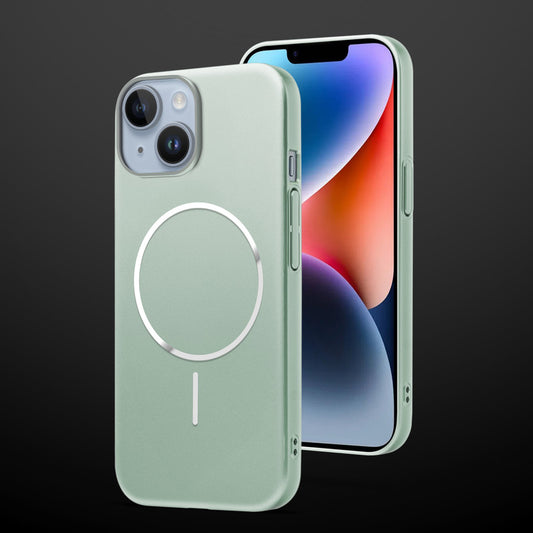 Slim Metallic Texture Wireless Charging MagSafe Case for Apple iPhone 14