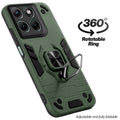 Dual layer shockproof back cover with 360° rotatable ring grip for Motorola G37 5G