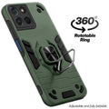 Dual layer shockproof back cover with 360° rotatable ring grip for Motorola G57 Power 5G