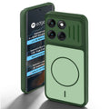 Green back cover for Motorola Moto Edge 60 5G with camera cut protection and ring design on back side.