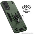 Dual layer shockproof back cover with 360° rotatable ring grip for Motorola Moto G96 5G