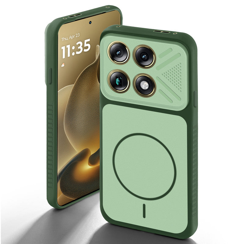 Green back cover for Motorola Signature with camera cut protection and ring design on back side.