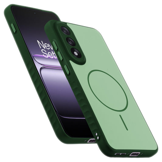 Matte Silicone Dual Color Back Cover with Metal Buttons & Ring Design for OnePlus Nord 5 5G