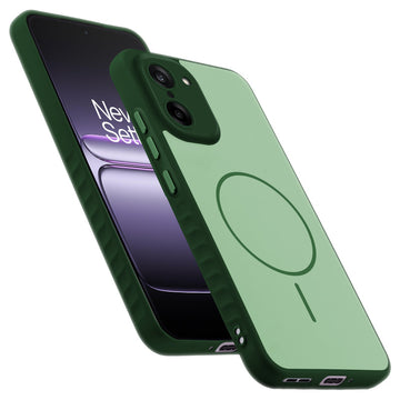 Matte Silicone Dual Color Back Cover with Metal Buttons & Ring Design for OnePlus Nord CE 5 5G